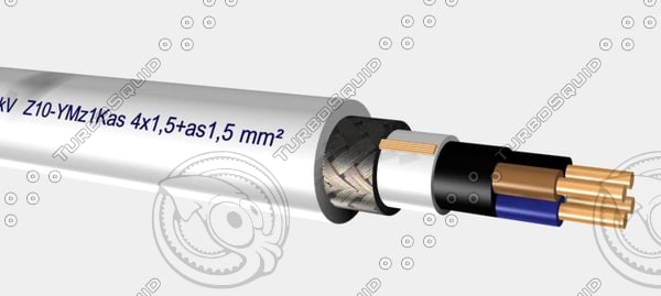 3d model z10-ymz1kas 3x1 5 as1 - Z10-YMz1Kas 3x1,5+as1,5 mm2 halogen free.max by Cable Master